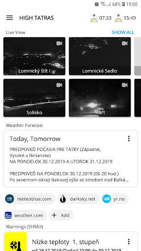 Idem Hore - Počasie a podmienky na horách screenshot 1