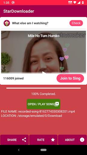 StarDownloader: A simple StarMaker song downloader screenshot 10
