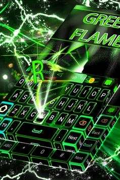 Green Flame Keyboard Theme 4 تصوير الشاشة