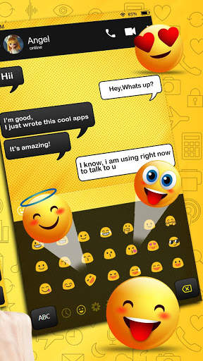 SMS Yellow White Keyboard Theme screenshot 3