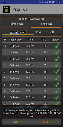 Ping tool: ICMP - TCP ping screenshot 2