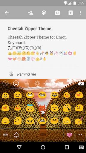 Cheetah Zipper Emoji Keyboard screenshot 2