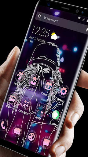 Neon Sad Girl APUS Launcher Theme screenshot 2