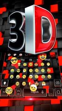 3D Red Black Keyboard Theme screenshot 2