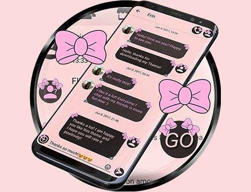 SMS Theme Ribbon Pink messages screenshot 8