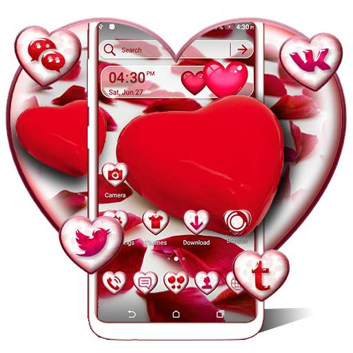 Red Heart Theme Launcher 1.1