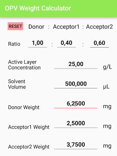OPV Weight Calculator screenshot 3