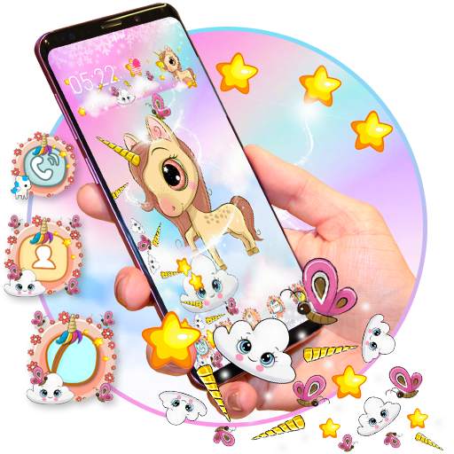 3D Cute Rainbow Unicorn Theme 1.1.3
