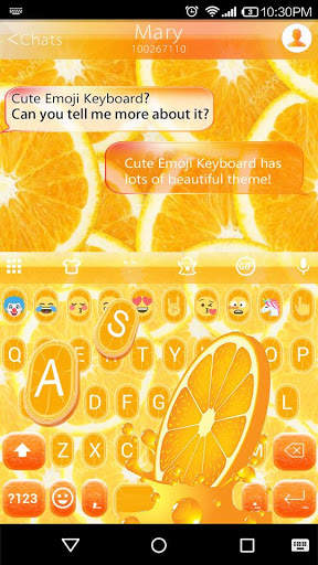 Orange Keyboard Theme - Emoji Keyboard Wallpaper स्क्रीनशॉट 1