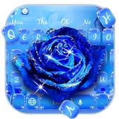 Shiny Blue Rose Keyboard 10001003