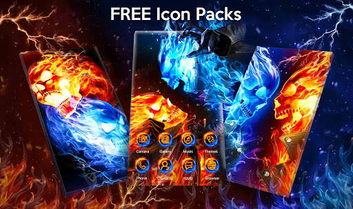 ice Fire Skull Wallpaper Themes screenshot 4