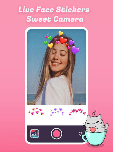 Live Face Stickers Sweet Camera screenshot 1