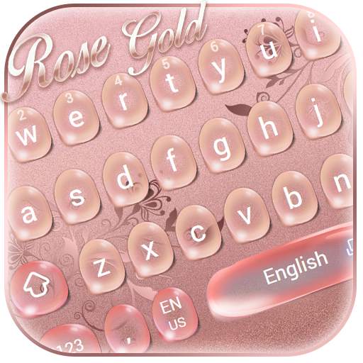 Beautiful Rose Gold Water Drops Keyboard Theme 10001001