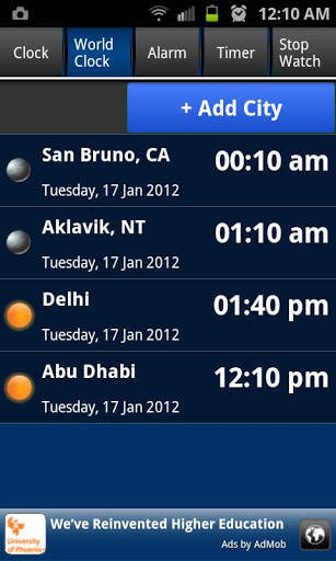 World Clock screenshot 2