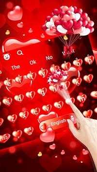 Red Love Keyboard Theme screenshot 1