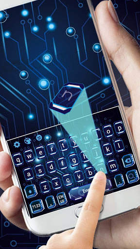 Blue Circuit Technology Keyboard Theme स्क्रीनशॉट 1