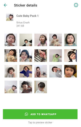 Korean Cute Baby Stickers - WhatsApp Sticker Apps screenshot 2