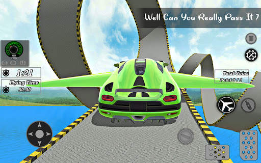 Flying Car Driving - Impossible Stunt Games screenshot 6