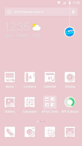 Classic Pink APUS Launcher theme screenshot 1