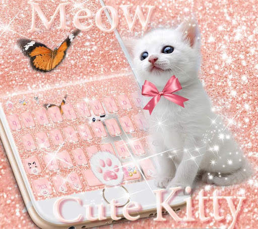 قطة لطيفة لوحة المفاتيح Rose gold Kitty screenshot 1