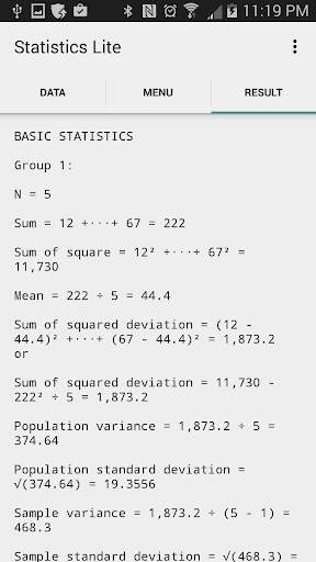 Statistics Study Lite 3 تصوير الشاشة