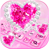 Rosa diamante tastiera tema icon