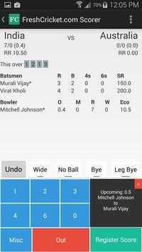 Fresh Cricket Scorer screenshot 1