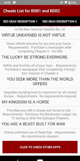 Cheat Codes List for RDR 1 and RDR 2 screenshot 2
