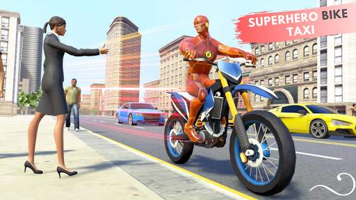 Superhero Bike Taxi Simulator: Bike Driving Games screenshot 2