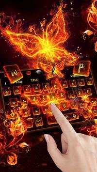 Burning Fire Butterfly Keyboard Theme screenshot 1