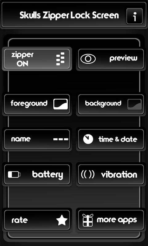 Skulls Zipper Lock Screen screenshot 2