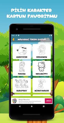 Buku Gambar Mewarnai Kartun screenshot 2