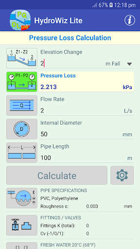 HydroWiz Pipe Flow Hydraulics screenshot 3