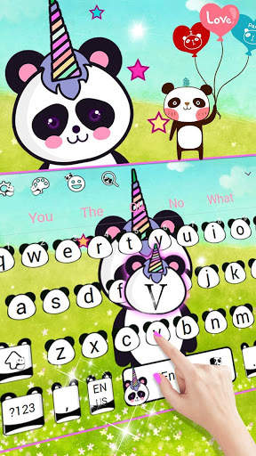 Cute Pandicorn Keyboard Theme Panda screenshot 2