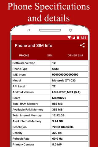 Phone and SIM Info screenshot 1