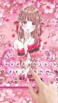 Pink Cuteness Floral Girl Keyboard screenshot 1