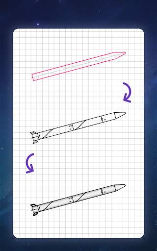 How to draw rockets, spaceship screenshot 9