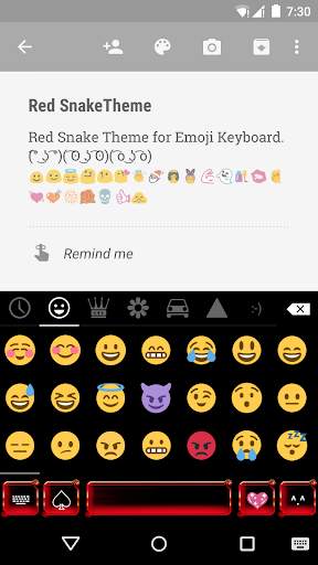 Red Snake Emoji Keyboard Theme screenshot 2