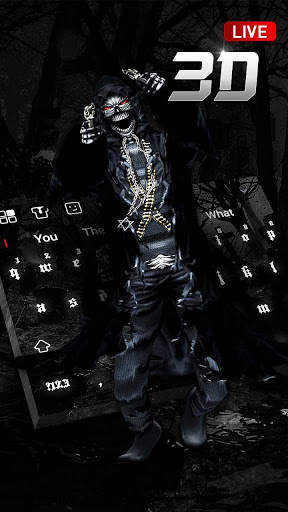 3D Live Skull & Gun Keyboard screenshot 1