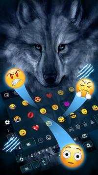 Blue Night Dark Wolf Keyboard Theme screenshot 3