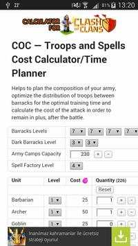 Calculator for COC screenshot 1