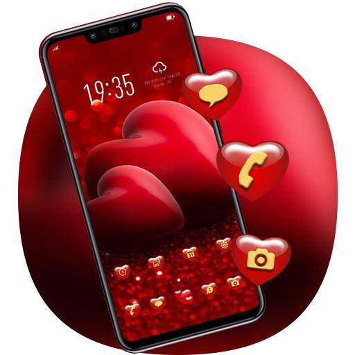Red shining 3d theme effect love Galaxy M20 2.0.1
