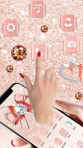 Luxury Rose Gold Diamond APUS Launcher Theme screenshot 3