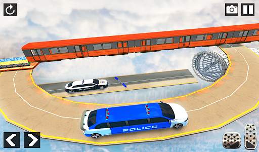 Police Limo Car Stunts - Mega Ramp Car Racing Game screenshot 8