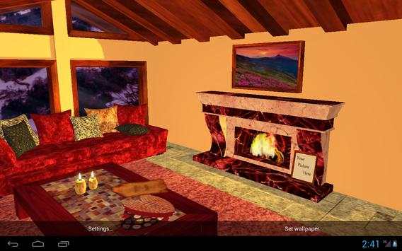 3D Romantic Fireplace Live Wallpaper HD screenshot 1