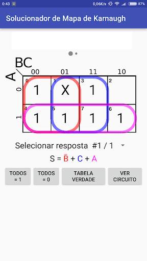 Solução para mapas de Karnaugh screenshot 1