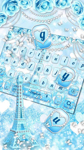 Blue Eiffel Tower Keyboard Theme screenshot 2