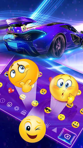 Neon Shiny Sports Car Keyboard Theme स्क्रीनशॉट 3