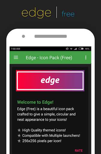 Edge - Icon Pack (Free) screenshot 1