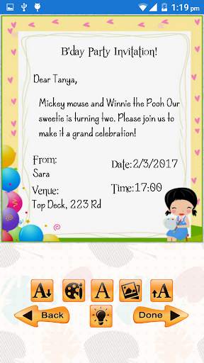 Kids Birthday Invitation Maker screenshot 4